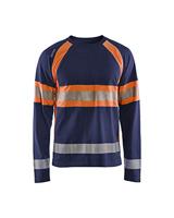 Blaklader 351010308853M T-shirt met lange mouwen, marineblauw/oranje, maat M