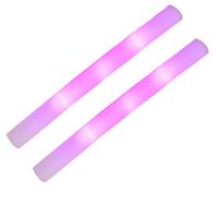 Set van 4x stuks party lichtstaven met roze LED licht 48 cm - thumbnail