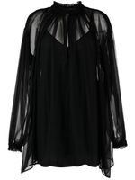 Gucci blouse en soie à design superposé - Noir