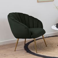 Bendt Fauteuil Karoline Velvet - Dark Green/Gold