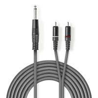 Nedis COTH23300GY30 Stereo Audiokabel 6,35 Mm Male - 2x Rca Male 3,0 M Grijs