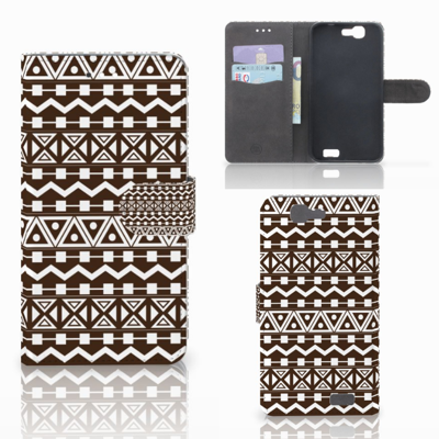 Huawei Ascend G7 Telefoon Hoesje Aztec Brown