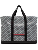 Thom Browne sac cabas à rayures - Gris - thumbnail