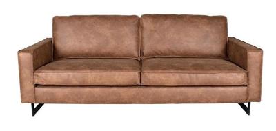 LABEL51 Bank 'Arezzo', Leer, 3-zits, kleur Cognac