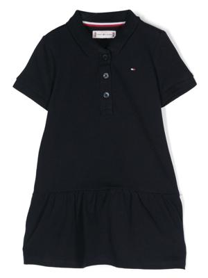 Tommy Hilfiger Junior Jurk met geborduurd logo - Blauw