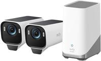 eufy Security eufyCam S3 Pro 2-Cam kit Solar Security Camera Outdoor Draadloos, Kleur Nachtzicht, 4K Resolutie, Forever Power 2.0, Gezichtsherkenning AI, Uitbreidbare Lokale Opslag