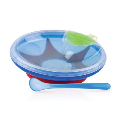 Nuby Warmhoudbord Met Zuignap 400 Ml Siliconen Blauw 2-delig