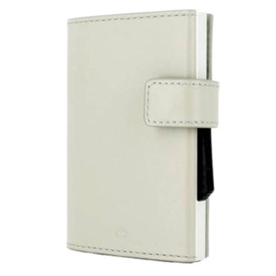 ÖGon Kaarthouder Cascade Snap 7 X 2,2 Cm Leer/aluminium Crème