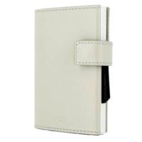 ÖGon Kaarthouder Cascade Snap 7 X 2,2 Cm Leer/aluminium Crème