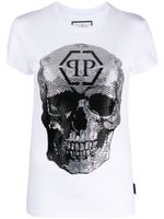 Philipp Plein t-shirt à imprimé tête de mort - Blanc