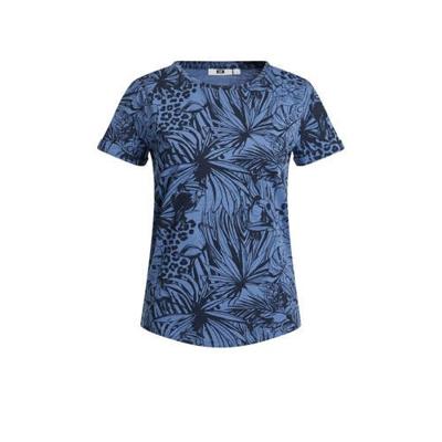 WE Fashion T-shirt met all over print blauw