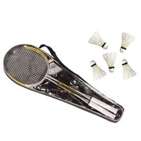 Badminton set voor volwassenen met 6x shuttles en opbergtas