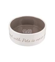 TRIXIE T25054 25054 Bowl Pet's Home, keramiek, 0,8 l/ø 16 cm, crème/taupe