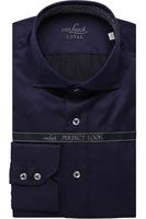 van Laack Perfect Look Slim Fit Overhemd marine, Effen - thumbnail