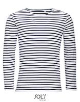 Sol’s L01402 Men`s Long Sleeve Striped T-Shirt Marine