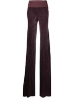 Rick Owens pantalon évasé à taille nervurée - Violet - thumbnail