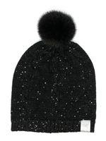 Karl Lagerfeld Kids bonnet à pompon - Noir