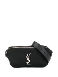 Saint Laurent sac banane à plaque logo - Noir