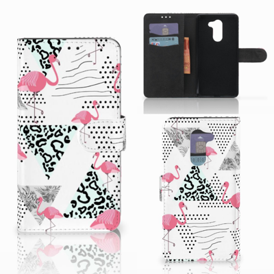 Huawei Honor 6X Telefoonhoesje met Pasjes Flamingo Triangle Huawei Honor 6X Telefoonhoesje met Pasjes Flamingo Triangle