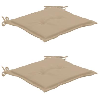 vidaXL Tuinstoelkussens 2 st 50x50x3 cm beige
