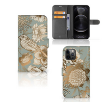 Hoesje voor Apple iPhone 12 Pro Max Vintage Bird Flowers