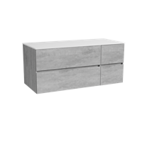 Storke Edge zwevend badmeubel 120 x 52 cm beton donkergrijs met Tavola enkel of dubbel wastafelblad in solid surface mat wit - thumbnail