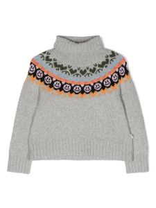 Molo pull Gaia en intarsia à col roulé - Gris