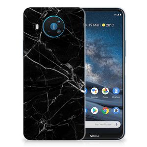 Nokia 8.3 TPU Siliconen Hoesje Marmer Zwart - Origineel Cadeau Vader