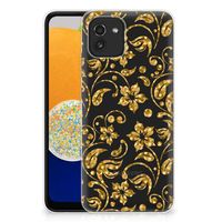 Samsung Galaxy A03 TPU Case Gouden Bloemen - thumbnail