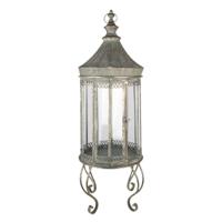 Lantaarn 103 cm Grijs Metaal Rond Kaarsenhouder