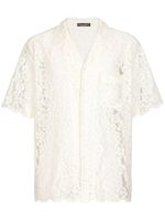 Dolce & Gabbana chemise transparente en dentelle - Blanc