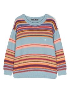 Acne Studios Kids pull en coton à rayures - Bleu