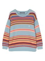 Acne Studios Kids pull en coton à rayures - Bleu - thumbnail