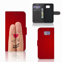 Samsung Galaxy S6 Edge Wallet Case met Pasjes Liefde - Origineel Romantisch Cadeau