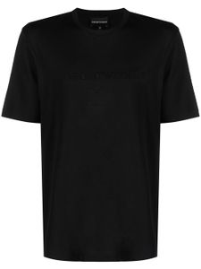 Emporio Armani t-shirt en coton à logo brodé - Noir