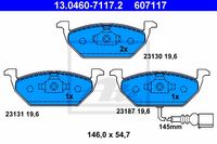 Remmenset, remschijf ATE, Remschijftype: Geventileerd: , Inbouwplaats: Vooras, u.a. für Seat, VW, Audi, Skoda