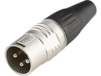 Hicon HI-X3CM-V XLR-connector Stekker, recht Aantal polen: 3 Zwart, Zilver 1 stuk(s)