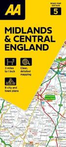 Wegenkaart - landkaart 5 Road Map Britain Midlands & Central England |