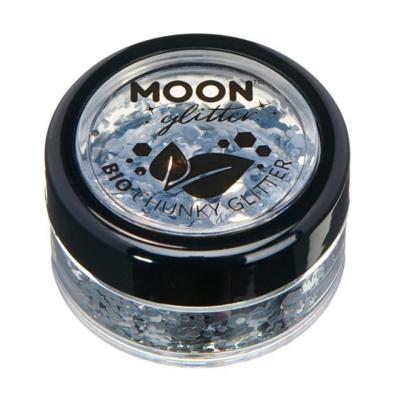 Moon Creations grote glittervlokken bio 3 gr zilver Moon Creations grote glittervlokken bio 3 gr zilver