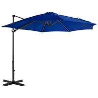 Zweefparasol met aluminium paal 300 cm azuurblauw