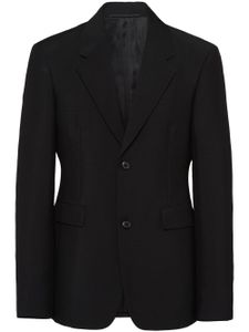 Prada blazer en laine mélangée à simple boutonnage - Noir