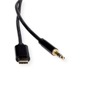 ROLINE Adapterkabel USB Type C - 3.5mm Audio, M/M, zwart, 1,8 m