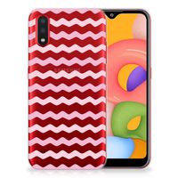 Samsung Galaxy A01 TPU bumper Waves Roze