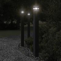 Vloerlampen voor buiten 3 st 110 cm aluminium zwart - thumbnail