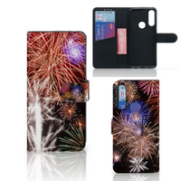 Alcatel 1S 2020 Wallet Case met Pasjes Vuurwerk - thumbnail