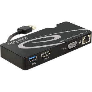 Adapter USB 3.0 > HDMI / VGA + Gigabit LAN + USB 3.0 Adapter