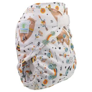 Blümchen Alles-in-Twee luier - ECO Shell Mama Beer - OneSize (4-15 kilo) - Klittenband