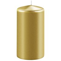 1x Metallic gouden cilinderkaars/stompkaars 6 x 8 cm 27 branduren