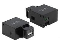 DeLOCK Keystone module met USB Type-A oplaadbus 2,1 A zwart