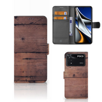 Xiaomi Poco X4 Pro 5G Book Style Case Old Wood